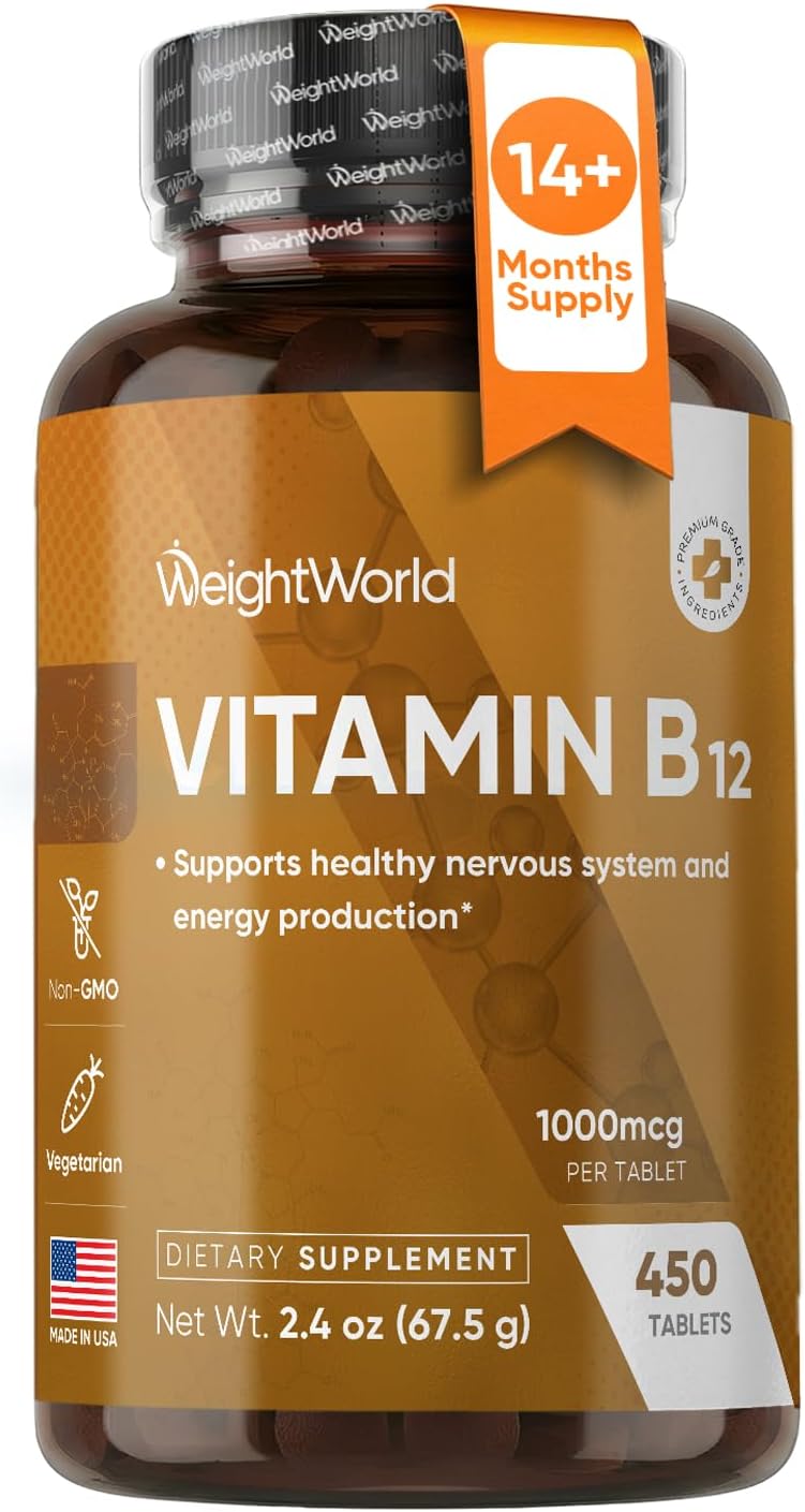 WeightWorld Vitamin B12 1000 mcg - 450 Mini Tablets - Methylcobalamin - görsel 1