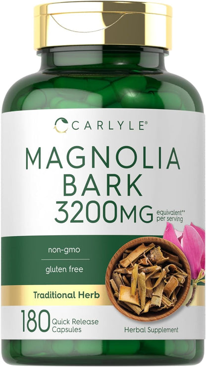 Carlyle Magnolia Bark | 180 Powder Capsules | Herbal Extract Supplement | Non-GMO, Gluten-free