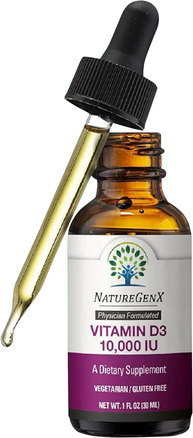 NatureGenX Vitamin D3 Liquid Drops – Immune System Support & Bone Health for Adults – Vegan, Non-GMO, Gluten-Free – 30ml (1-Month Supply) - görsel 1