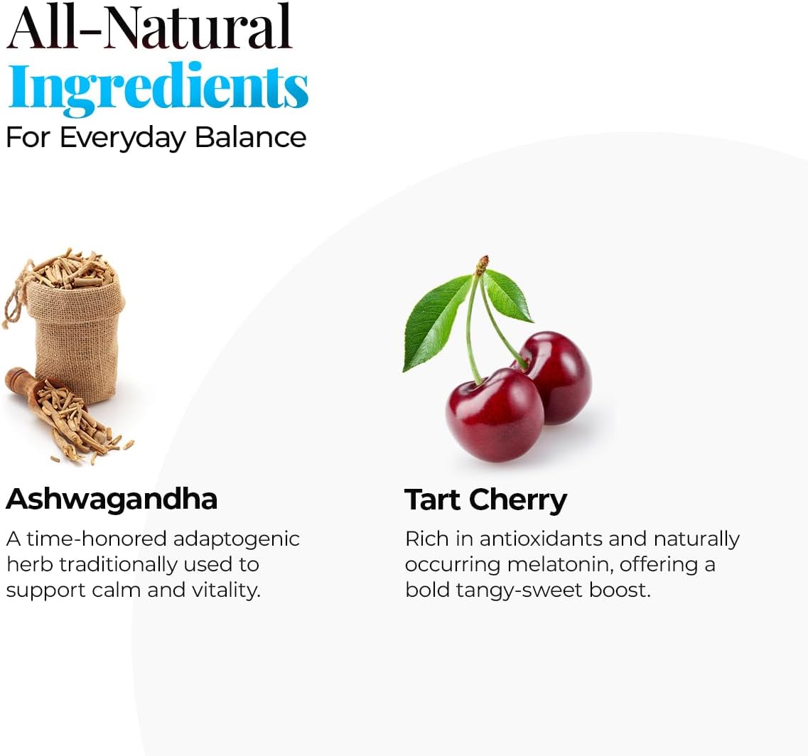 Smoothie Mix with Tart Cherry, Ashwagandha & Stevia - Drink Mix for Healthy Smoothies, Smoothie Bowls & Shakes - 30 Servings - görsel 6