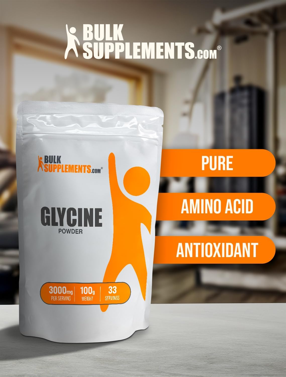 BulkSupplements.com Glycine Powder - 3g per Serving, 100g (3.5 oz) - Unflavoured, Gluten-Free Amino Acid Supplement - görsel 5