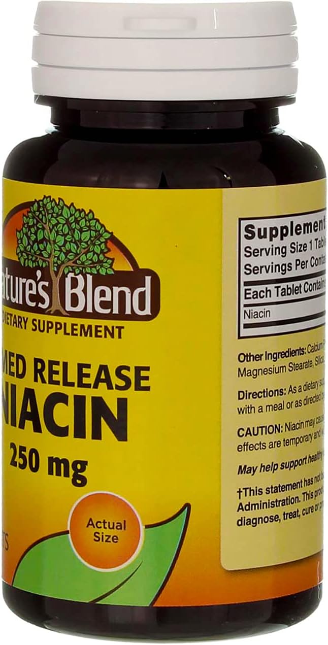 Nature's Blend Niacin Timed Release 250 mg – 100 Tablets - görsel 5