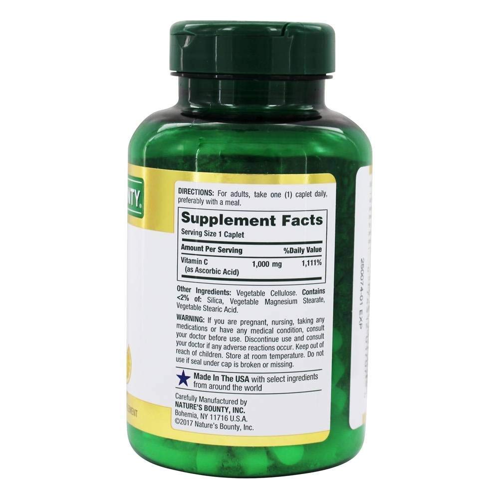 Nature's Bounty Vitamin C 1000 mg Immune Health Caplets, 100 Caplets - görsel 2