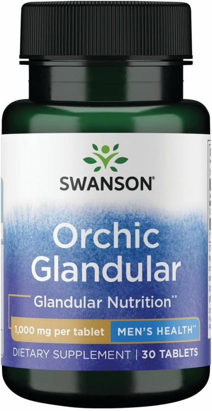 Swanson Orchic Glandular - Men's Health (1 g, 30 Tabs, 2 Pack)