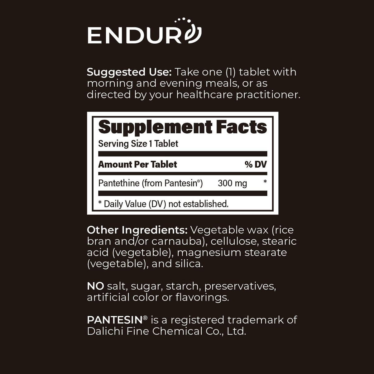 Endur Pantethine from Pantesin – Sustained Release – 300mg, 90 Tablets - görsel 6