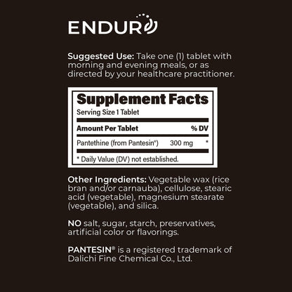 Endur Pantethine from Pantesin – Sustained Release – 300mg, 90 Tablets