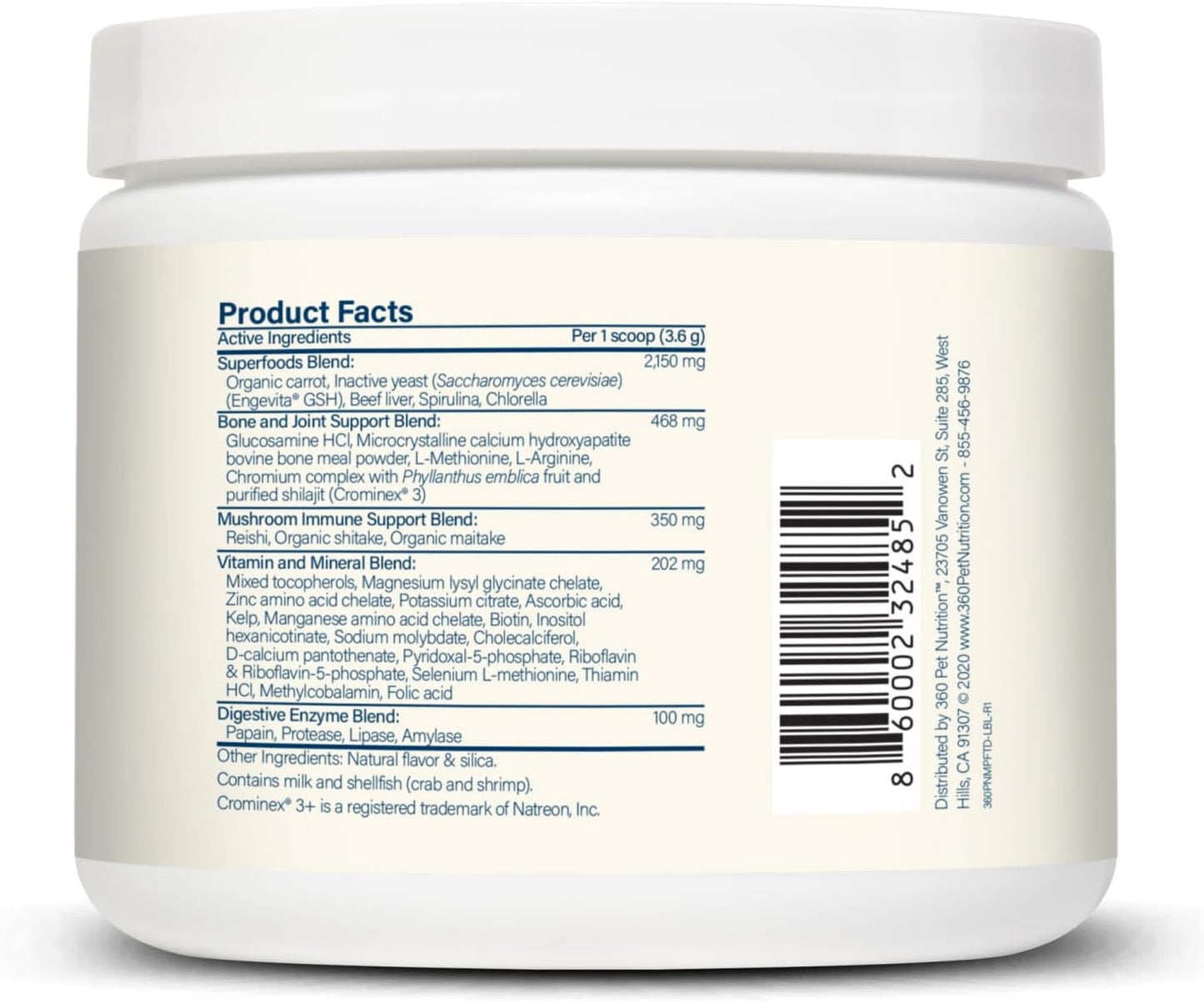 360 Pet Nutrition Canine Superfood Boost – All Life Stage Dog Meal Topper & Supplement, Supports Joint, Digestive & Immune Health, 30 Servings, Beef Flavour - görsel 2