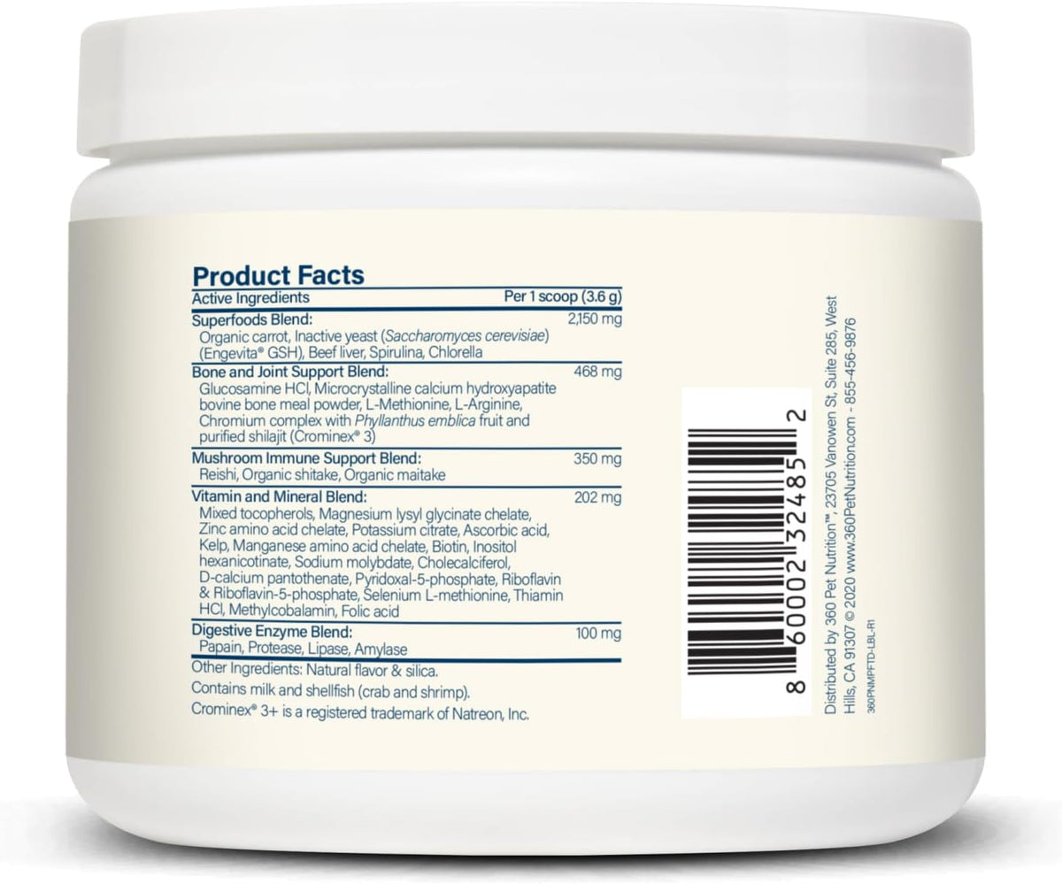 360 Pet Nutrition Canine Superfood Boost – All Life Stage Dog Meal Topper & Supplement, Supports Joint, Digestive & Immune Health, 30 Servings, Beef Flavour - görsel 2