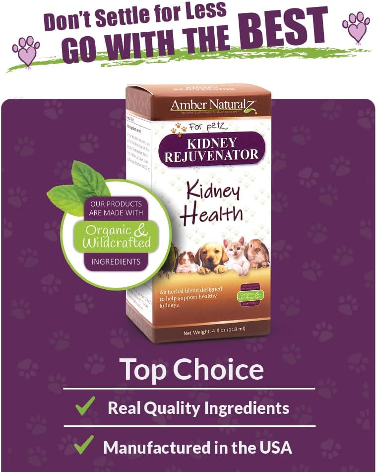 Amber NaturalZ Kidney Rejuvenator Herbal Supplement for Pets – 4 fl oz - görsel 5