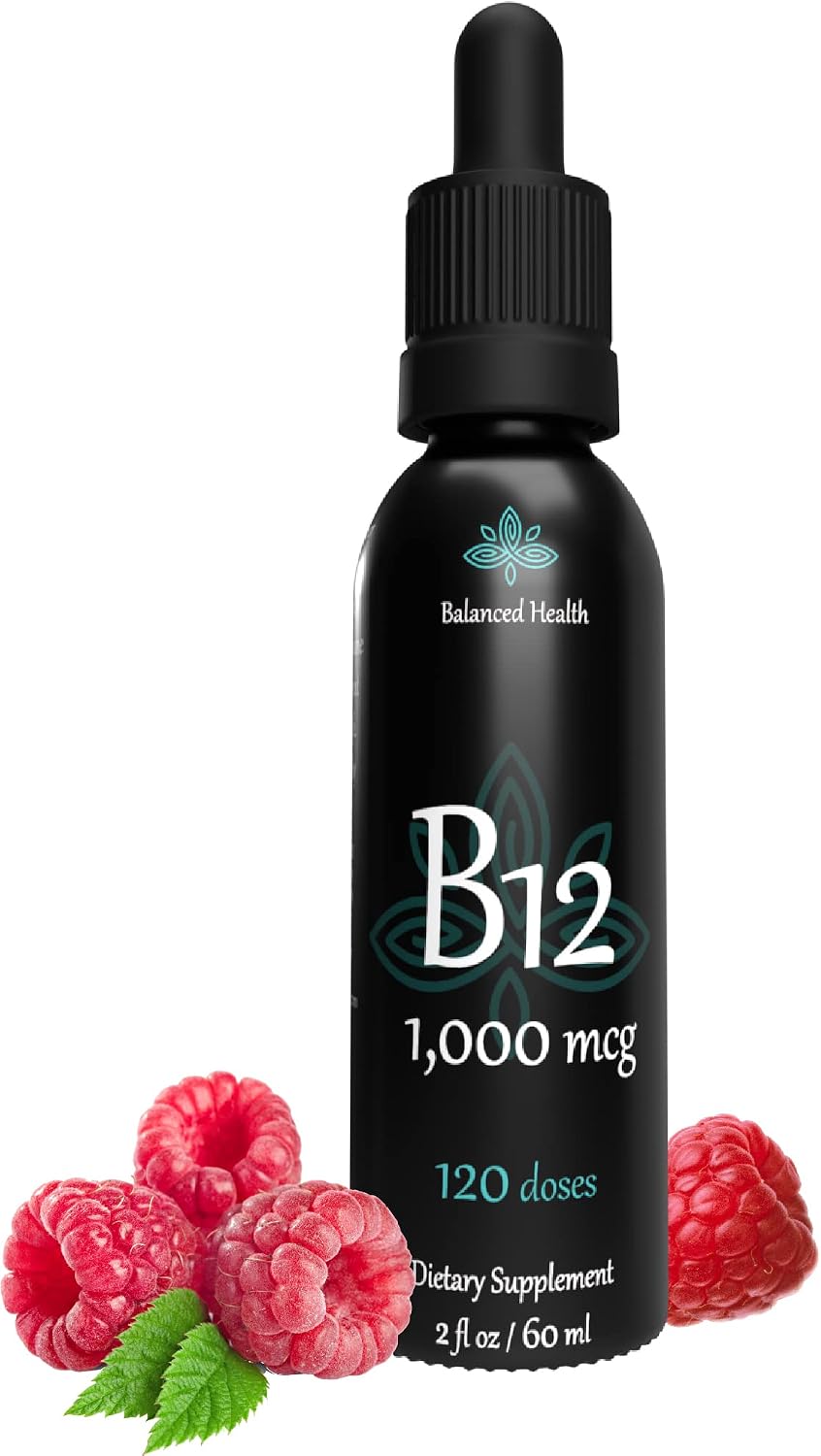Balanced Health B12 1,000 mcg Sublingual Drops – Raspberry Flavour - görsel 1