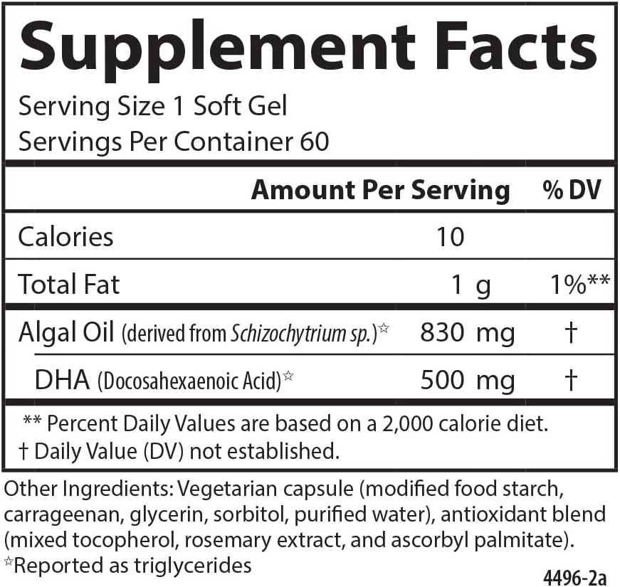 Carlson – Vegetarian Prenatal DHA, 500 mg DHA, Plant Based, Sustainably Sourced from Algae, 60 Softgels - görsel 8
