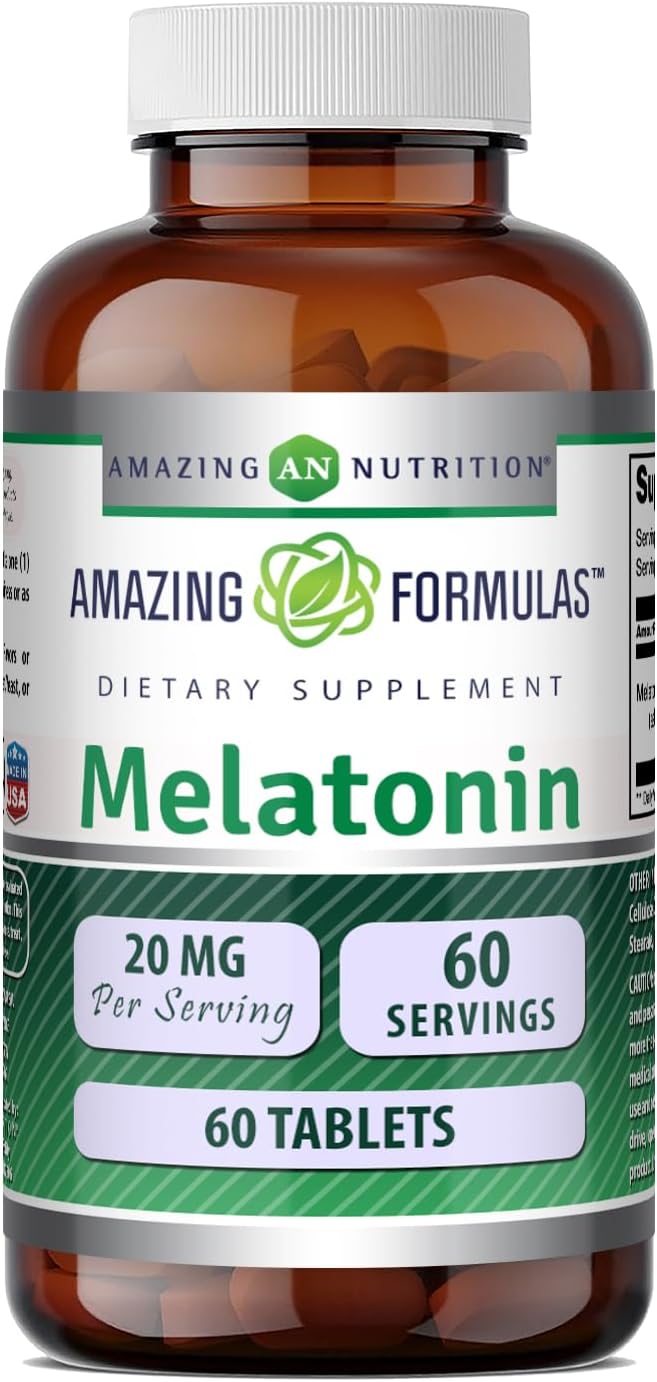 Amazing Formulae Melatonin Supplement, 20 mg, 60 Tablets - görsel 1