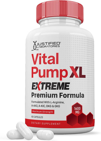 Vital Pump XL Extreme - Premium Men's Health Supplement (2 Pack, 120 Capsules)