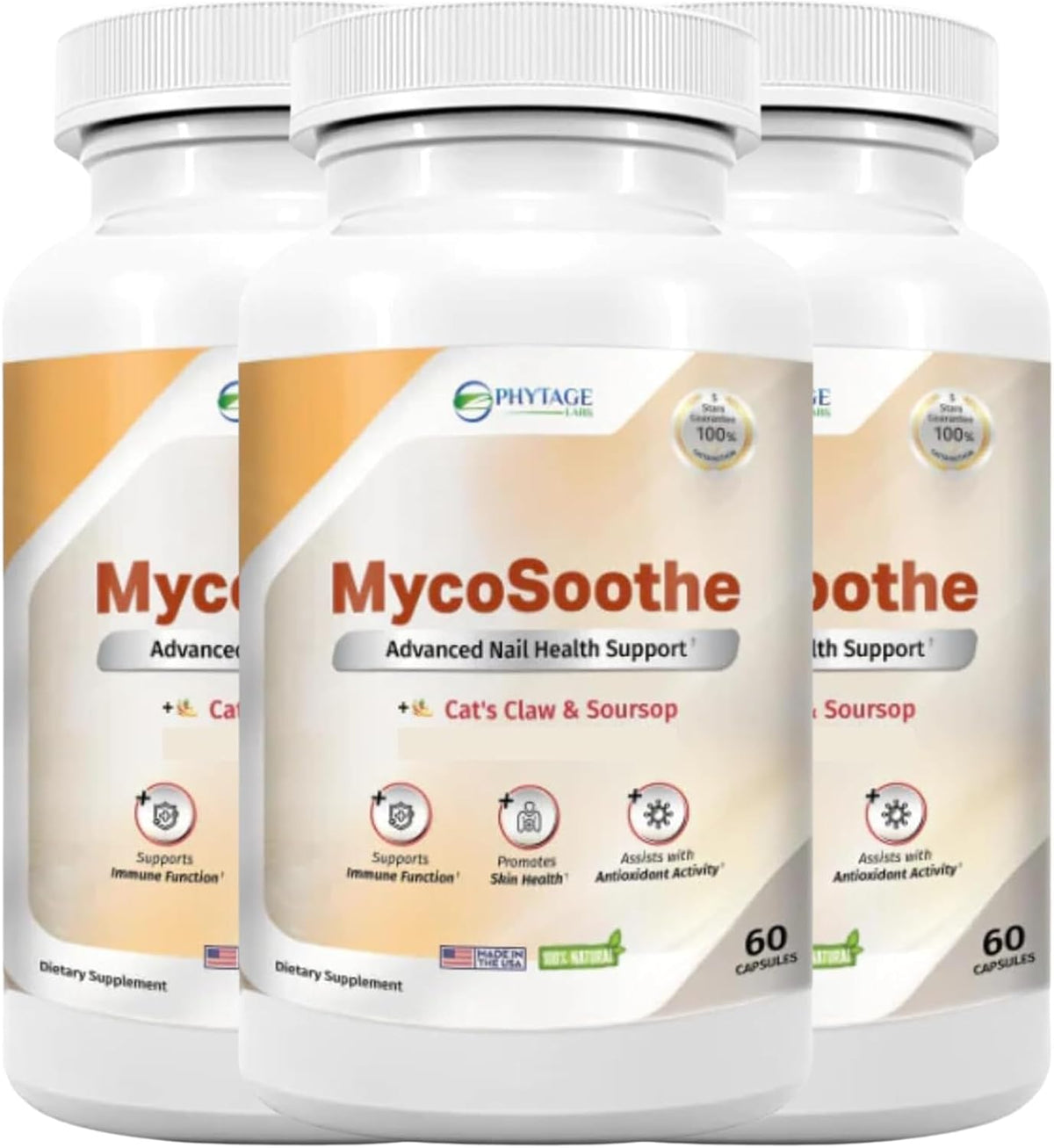 MycoSoothe Advanced Hair, Skin, Nail & Immunity Support Formula - 3 Pack Capsules - görsel 1