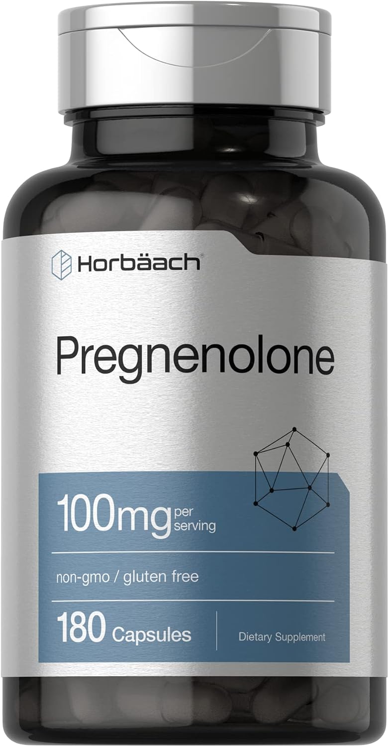 Horbäach Pregnenolone Supplement, 100 mg, 180 Quick-Release Capsules – Non-GM & Gluten-Free - görsel 1