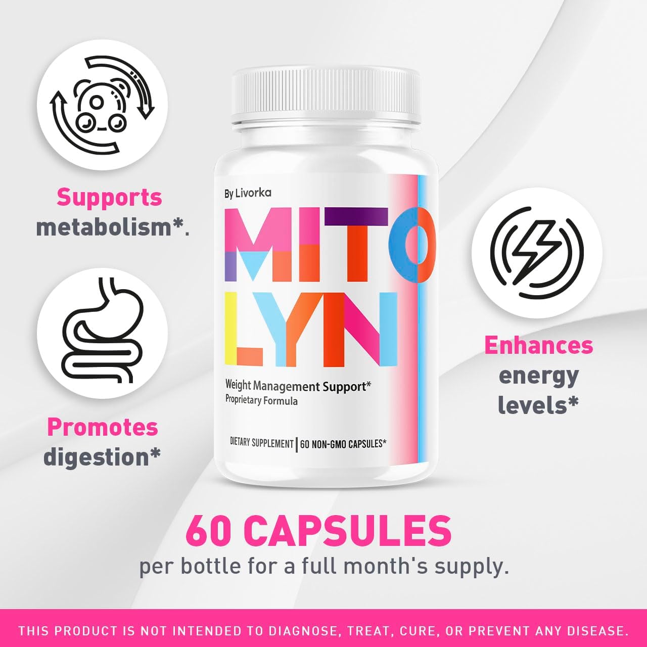 Mitolyn Pills - Official Mitolyn Weight Supplement - Maximum Strength Natural Vitamins for Overall Health & Wellness, 60 Capsules - görsel 2