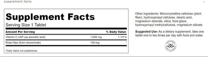 Swanson Vitamin C with Rose Hips - 1000 mg, 250 Tablets (2 Pack)