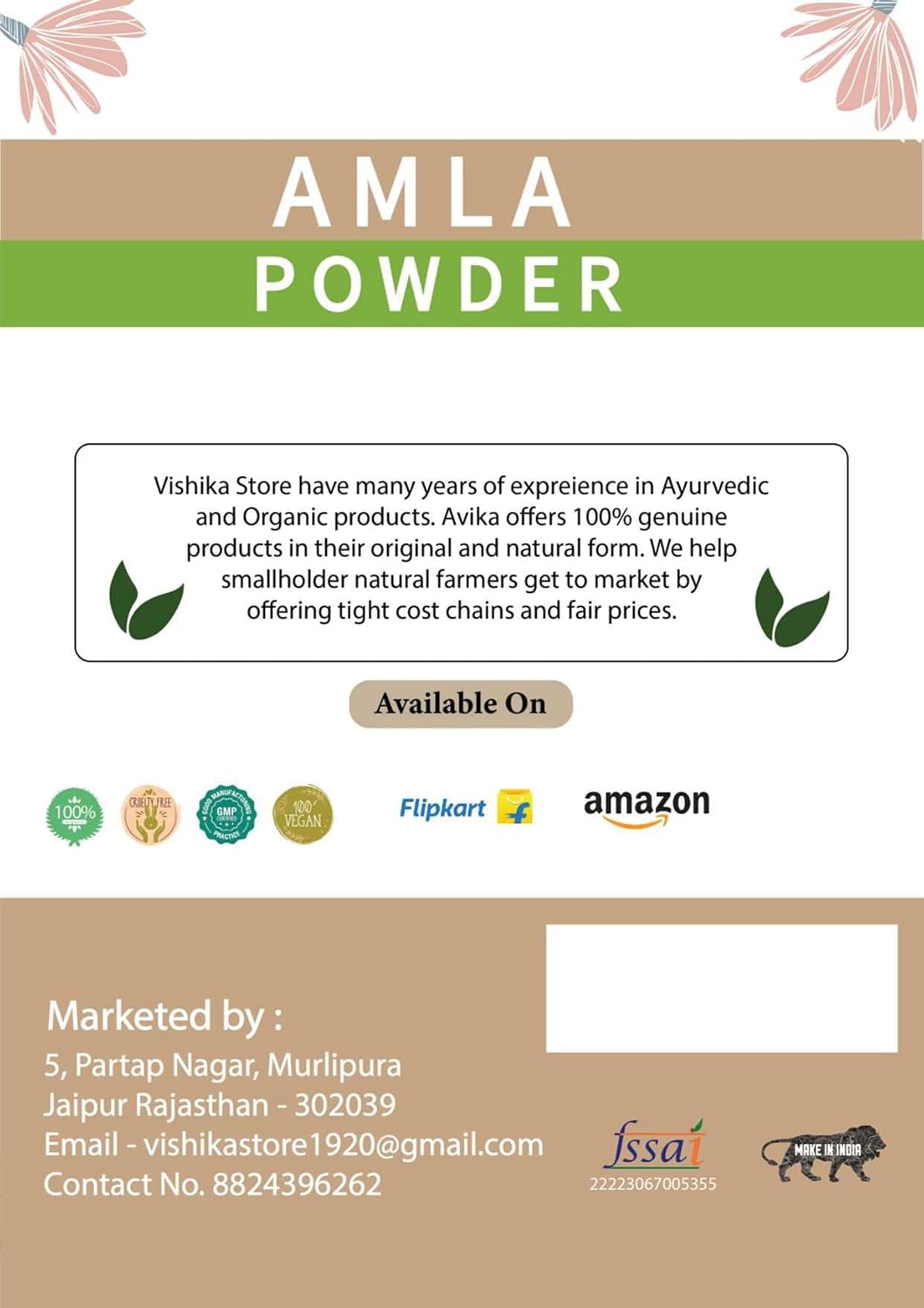 VISHIKA Organic Amla Powder – Vitamin C, Immune Support, Ayurvedic Superfood, 100g - görsel 5
