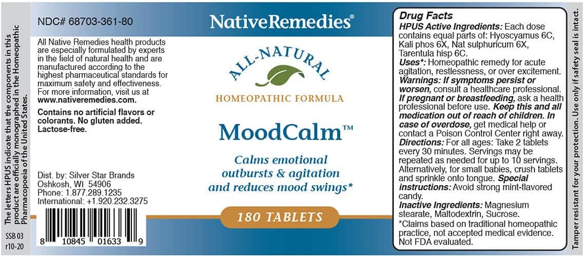 Native Remedies MoodCalm – Homeopathic Formula for Emotional Balance – 180 Tablets - görsel 5