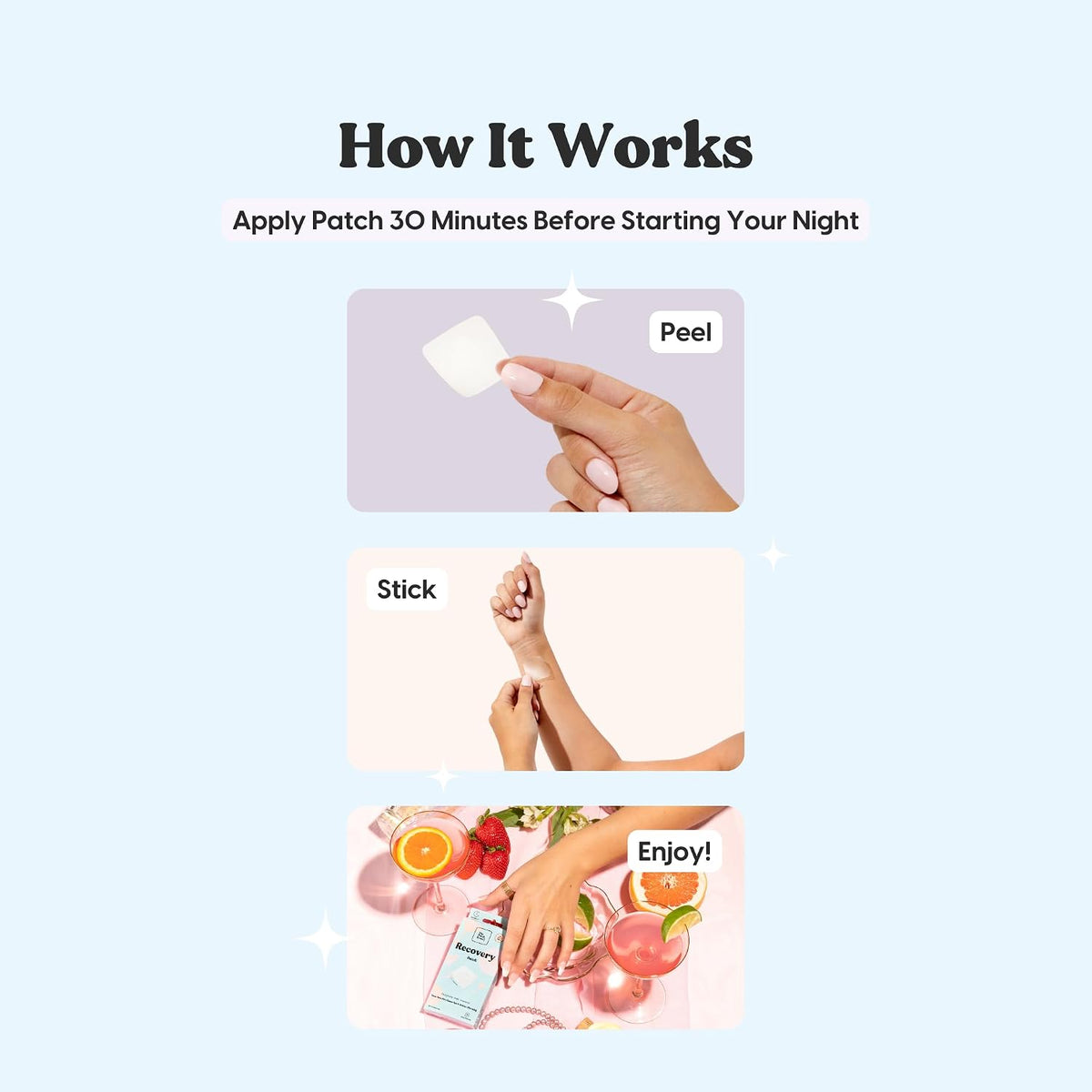 The Patch Brand Recovery Patches - Vitamin B1, DHM, Glutathione - 15 Patches - görsel 4