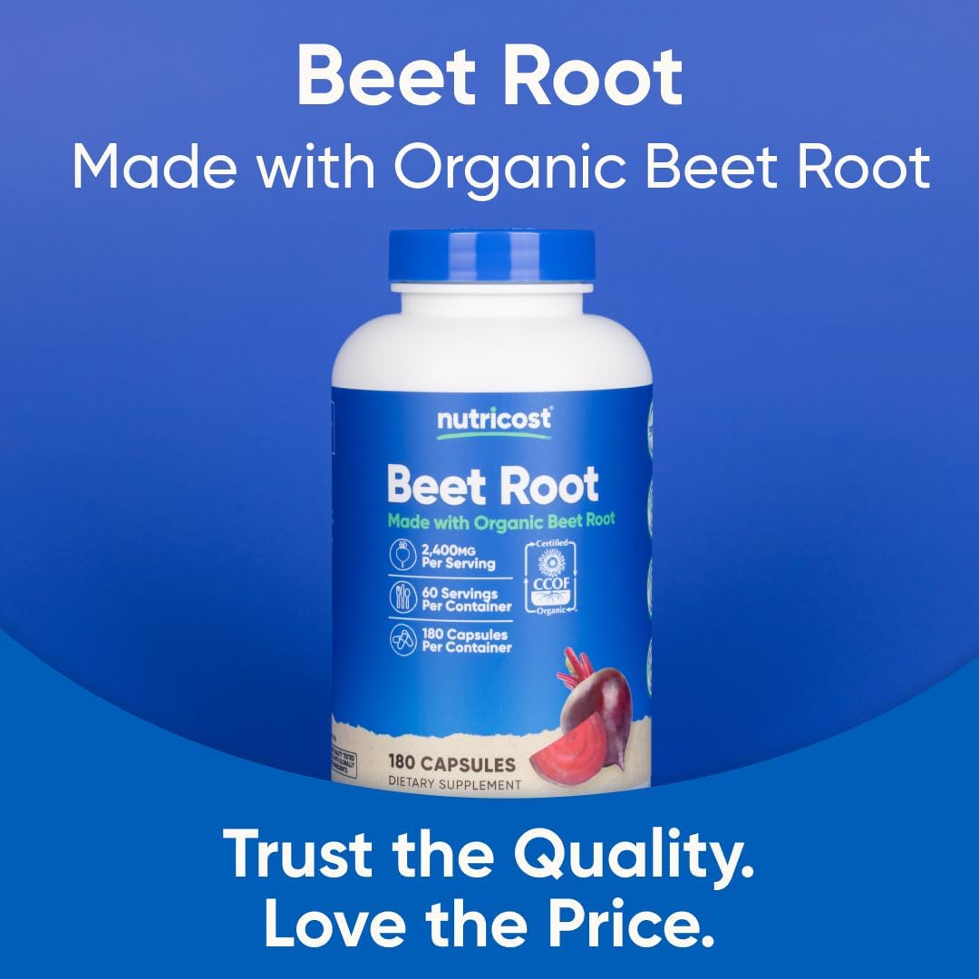 Nutricost Organic Beet Root 2400mg, 180 Capsules - CCOF Certified - görsel 5
