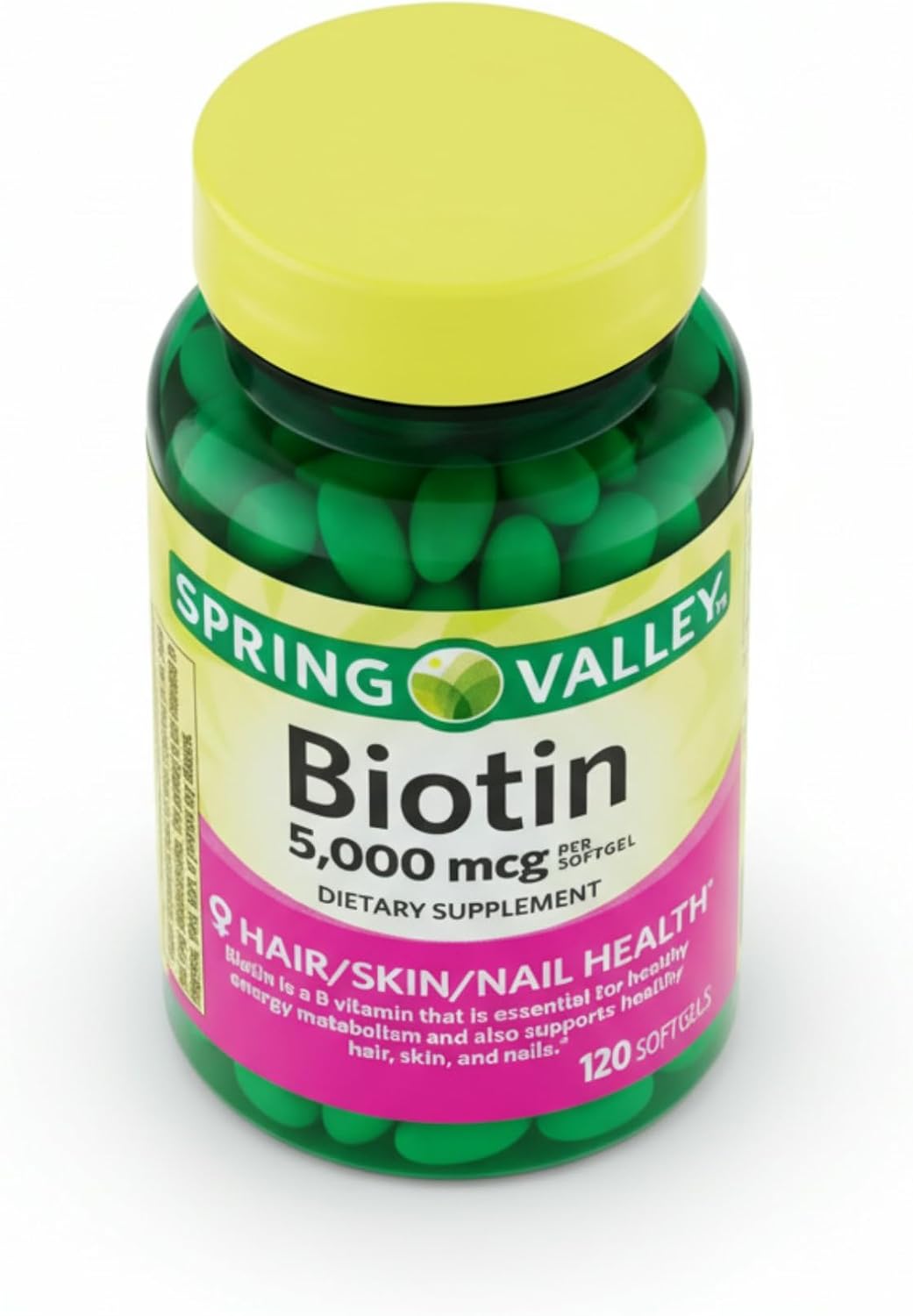 Biotin 5000 mcg 120 Soft gel capsule Capsules – High Potency Vitamin B7 for Hair, Skin & Nails - görsel 1