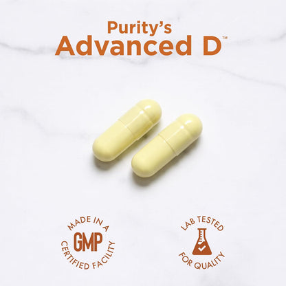 Purity Products Advanced D - Vitamin D3 Super Formula with K2, Zinc, Magnesium, Boron & Taurine - 60 Vegan Capsules