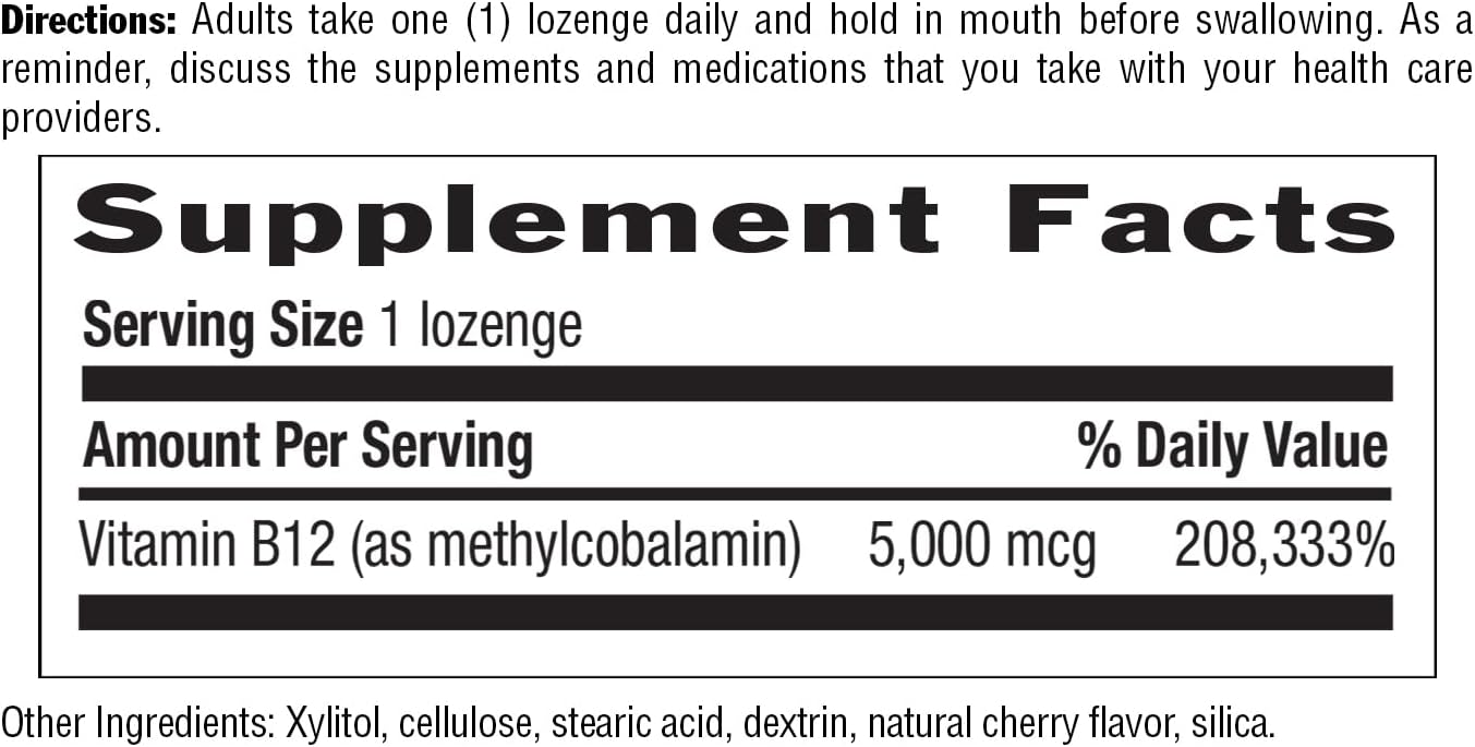 Country Life Methyl B12, Contributes to Energy and Stamina, 5,000mcg, 60 Lozenges, Gluten-free, Vegan, Non-GM Verified - görsel 8