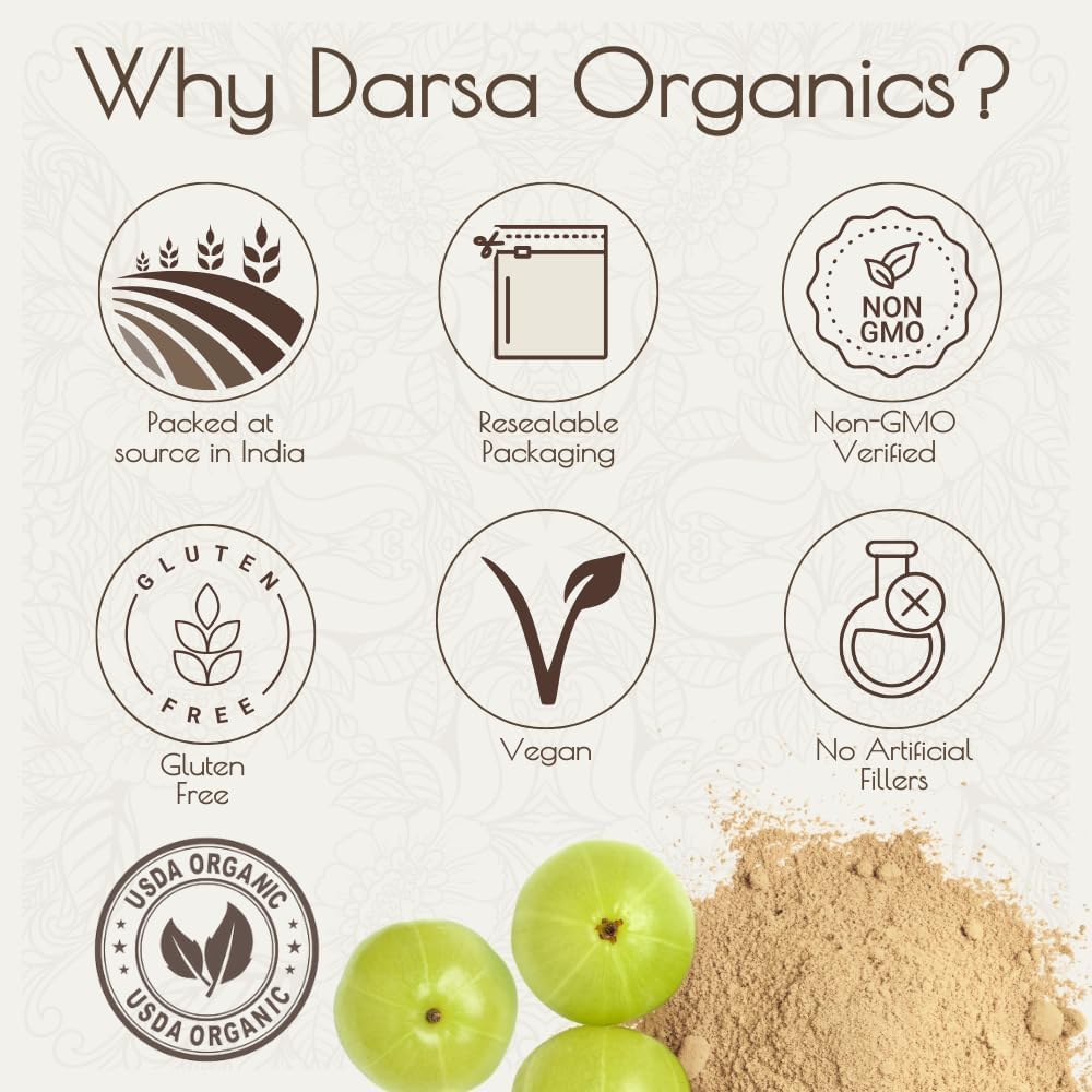 Darsa Organics Amla Powder from India (227 g) – Organic Indian Gooseberry Powder Rich in Vitamin C & Antioxidants - görsel 5