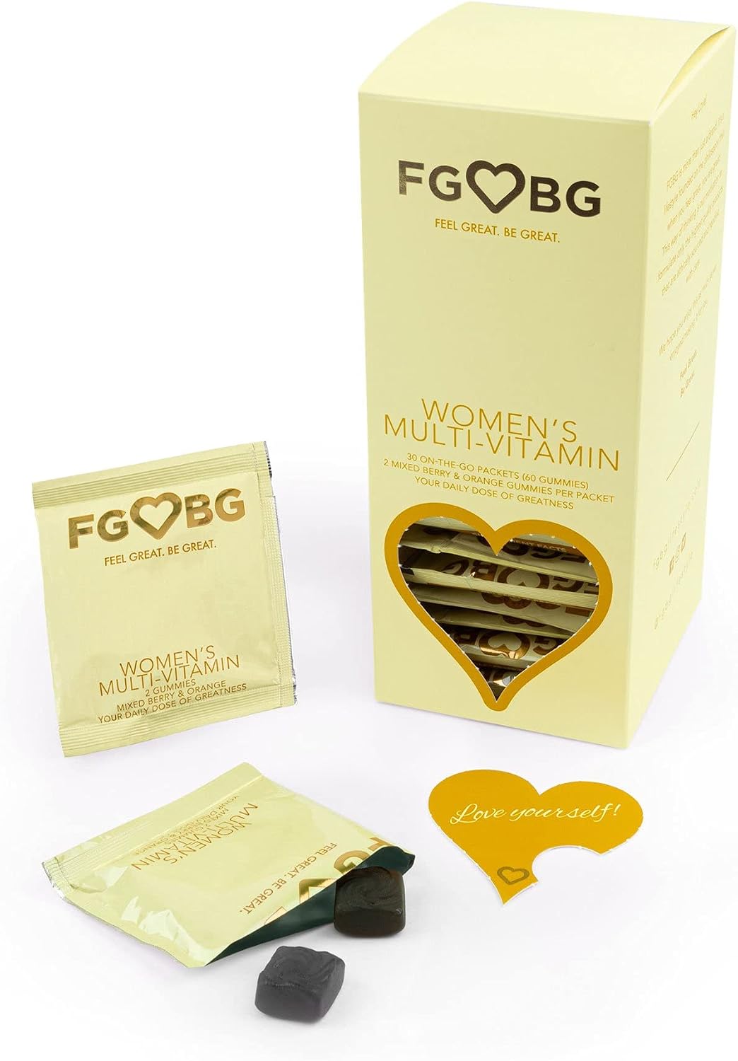 FGBG Women's Multivitamin Gummies - Vegan All-in-One Formula - Supports Energy & Brain Function - 30-Day Supply - görsel 1