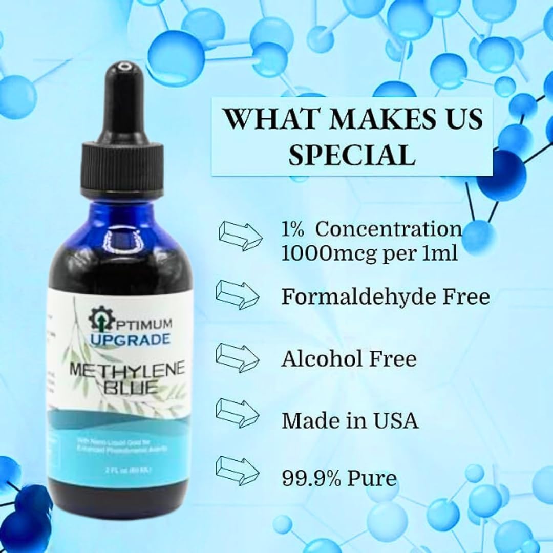OU Methylene Blue 1% | USP-Grade | Independently Tested Brain Health Food Supplement | 50ml Glass Dropper Bottle | No Formaldehyde - görsel 5