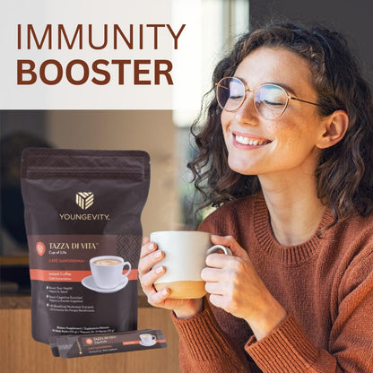 Youngevity Tazza Di Vita Café Ganoderma Coffee – 30 Stick Packs (Pack of 3)