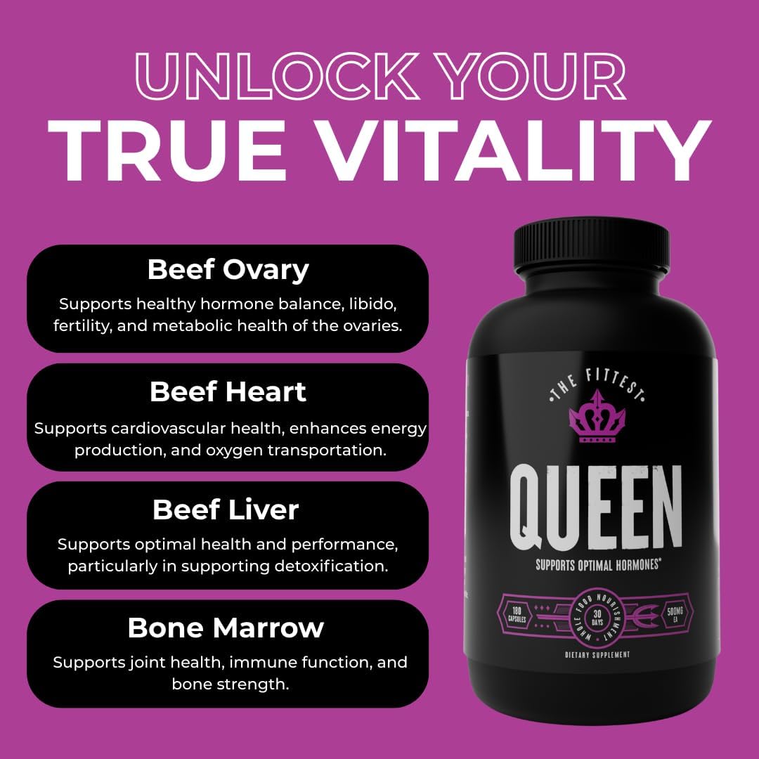 The Fittest Queen Organ Supplement - Hormone and Energy Support, 180 Capsules - görsel 4
