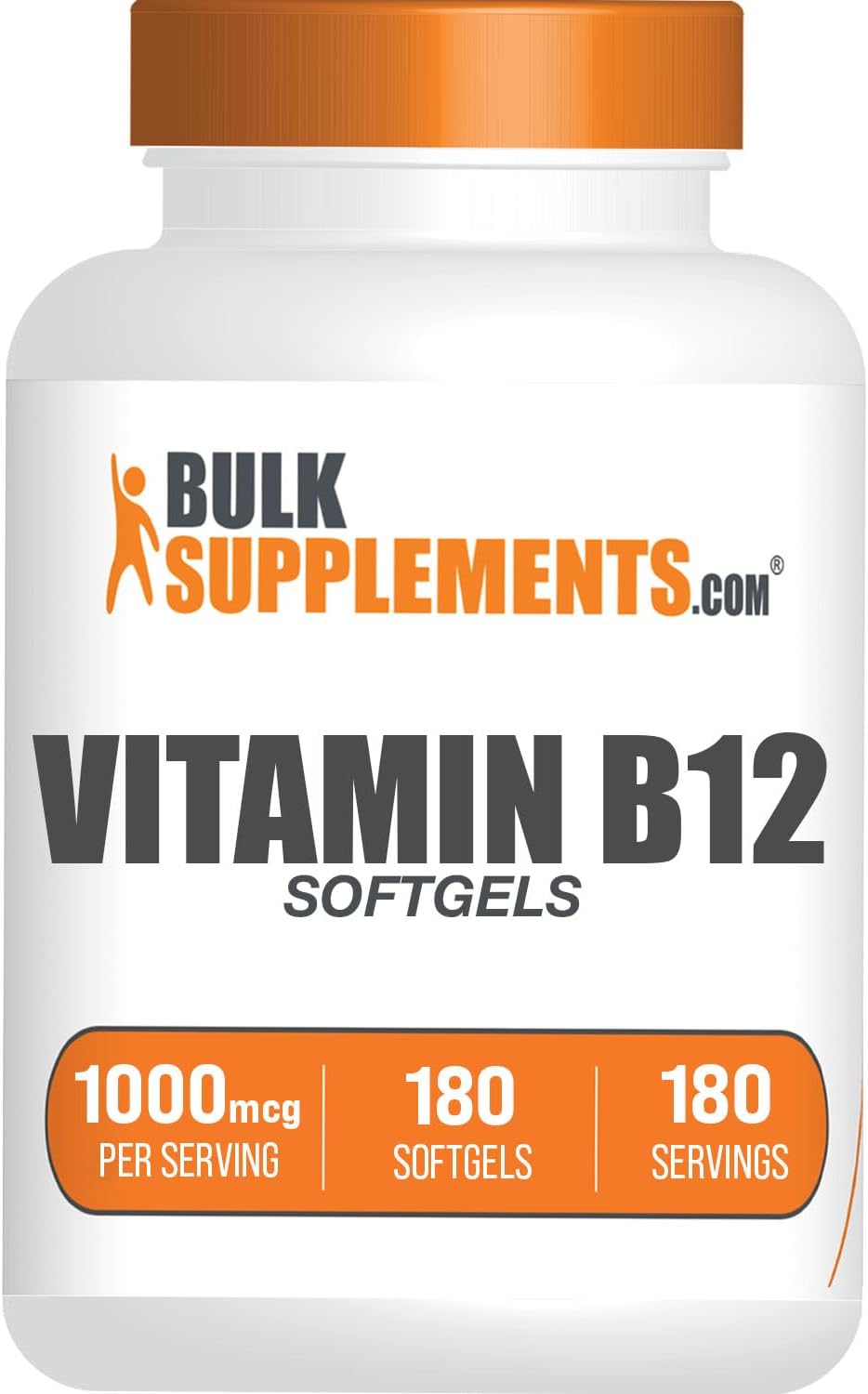 BulkSupplements Vitamin B12 1000 mcg Soft gel capsule Capsules – Cyanocobalamin, 180 Capsules - görsel 1