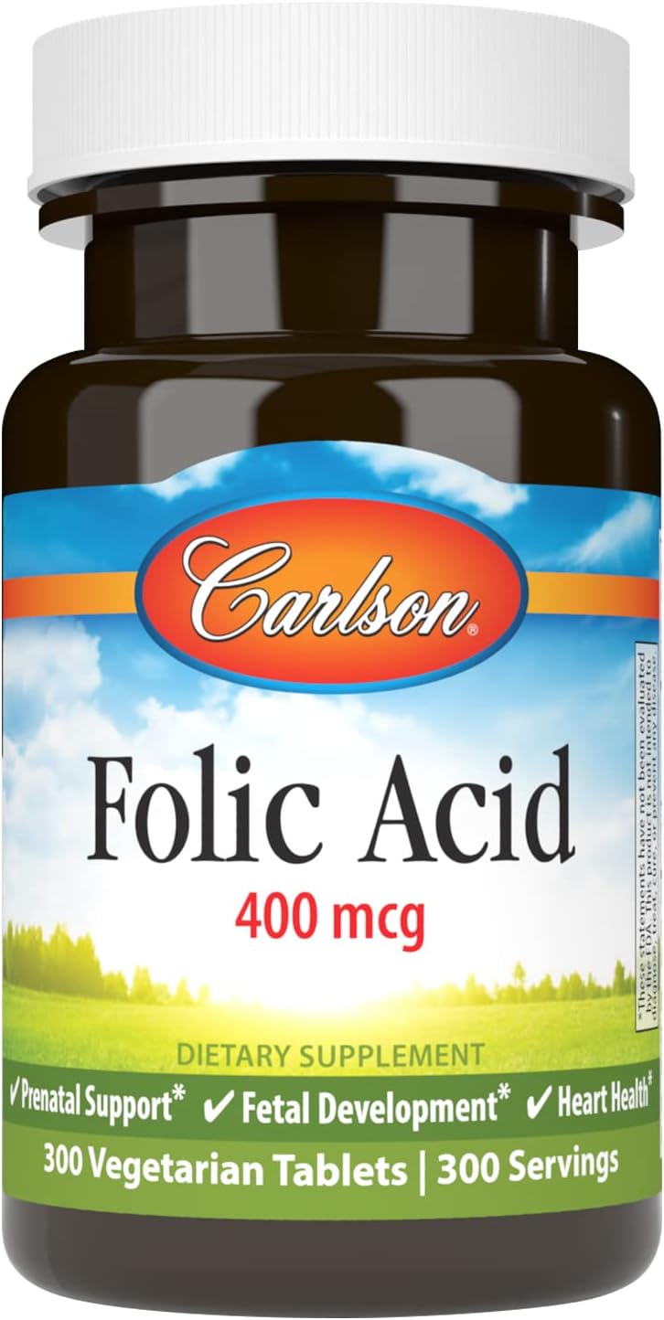 Carlson Folic Acid, 400 mcg – Antenatal Support for Foetal Development - görsel 1