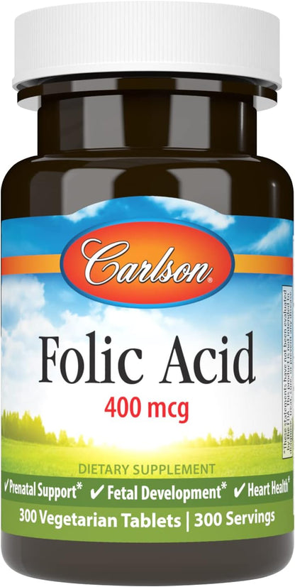 Carlson Folic Acid, 400 mcg – Antenatal Support for Foetal Development