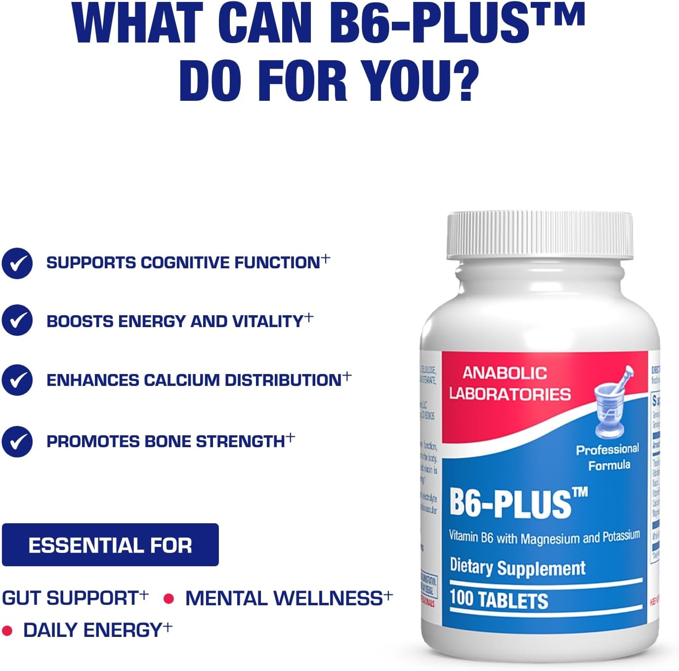Anabolic Laboratories Calcium & Magnesium B6 Supplement - 50mg Vitamin B6 Complex - görsel 5