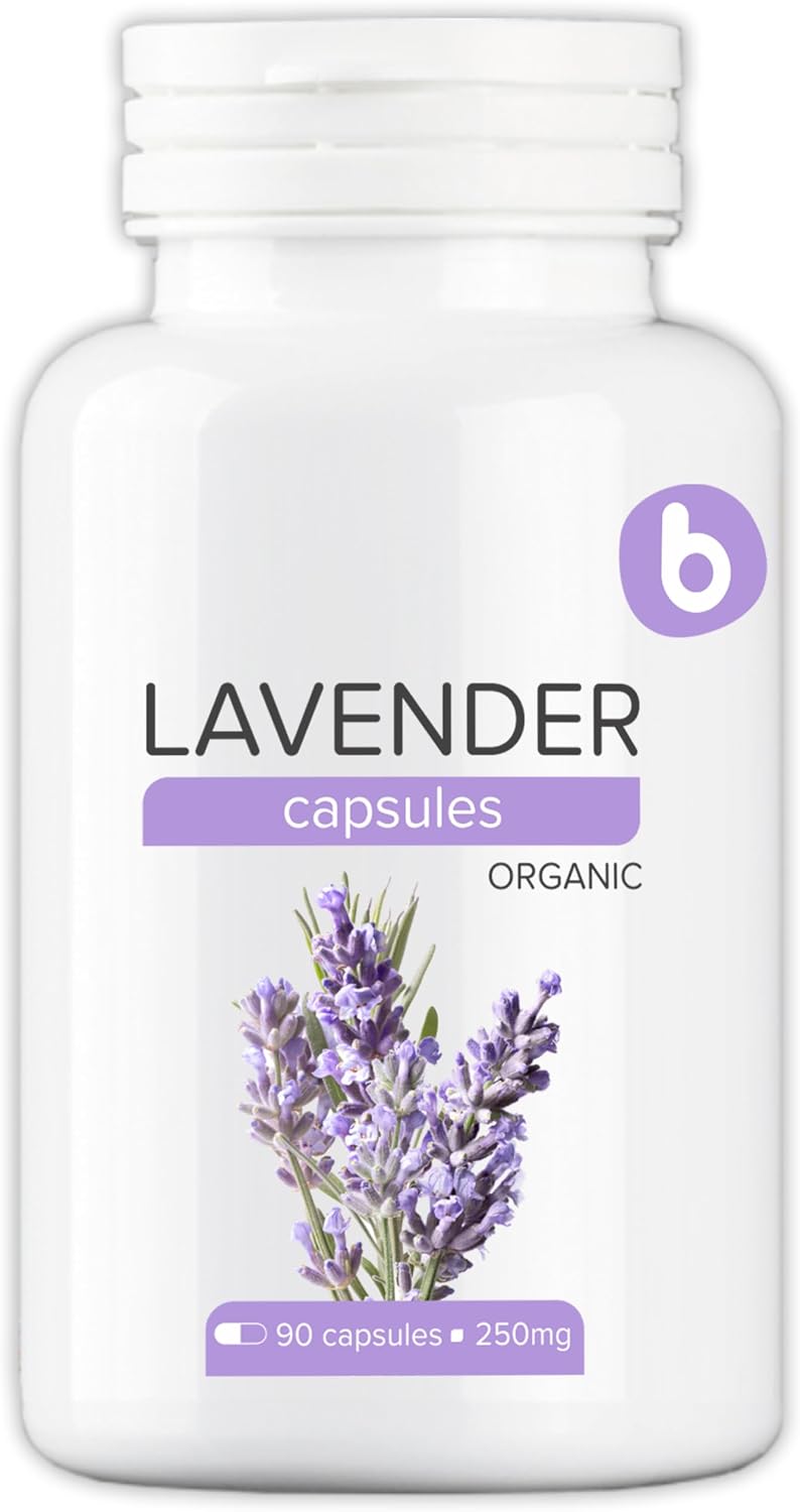 Organic Lavender Capsules – Lavender Pills for Relaxation and Balance – Natural Supplement – Non-GMO, Gluten-Free – 90 Vegan Capsules - görsel 1