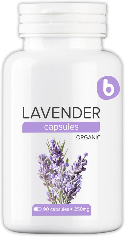 Organic Lavender Capsules – Lavender Pills for Relaxation and Balance – Natural Supplement – Non-GMO, Gluten-Free – 90 Vegan Capsules