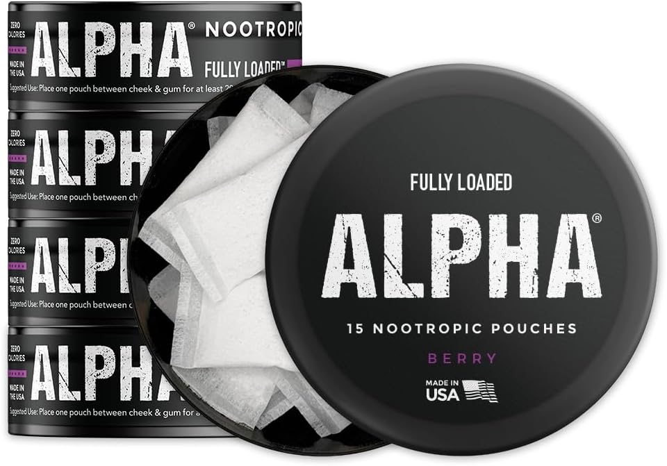 Fully Loaded Bullseye Alpha Nootropic Pouches (Wintergreen, 5 Cans) - görsel 9