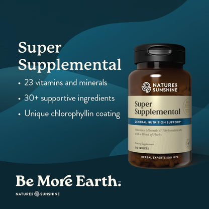 Nature's Sunshine Super Supplementary - Complete Multivitamin with Minerals, Antioxidants for Nutritional Gaps, Overall Health, Immune & Energy Support, 120 Tablets