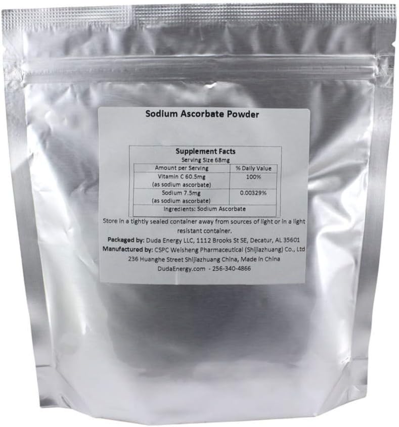 Sodium Ascorbate Powder, 2 lb (907 g) Bag - Food Grade FCC USP BioActive Non-GMO Vitamin C - görsel 1