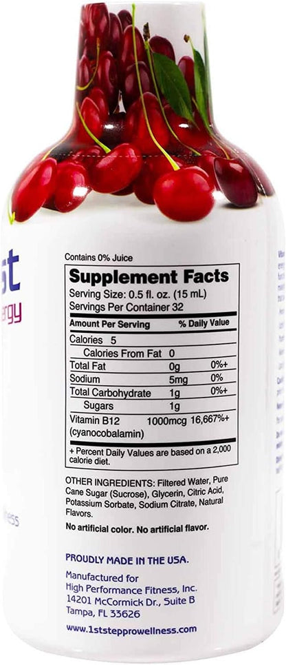 1st Step Liquid B-12, Cherry Charge, 473 ml