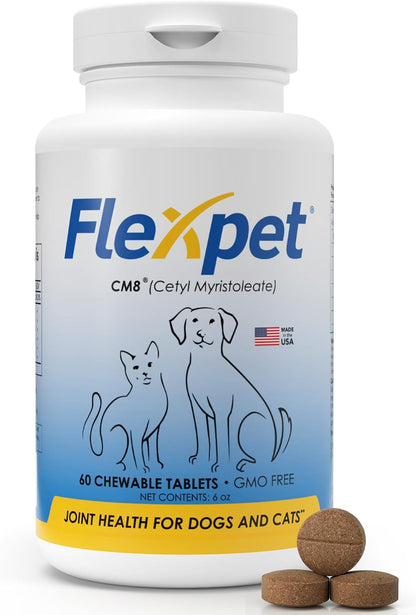 Hip & Joint Supplement for Dogs & Cats with Cetyl Myristoleate, Glucosamine, Collagen, MSM - Advanced Joint Support for Mobility, Senior Pets, Small & Large Breeds - 180 Tablets (Pork Liver Flavour)