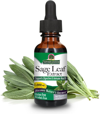 Nature's Answer Alcohol-Free Sage Leaf Liquid Extract, 30ml
