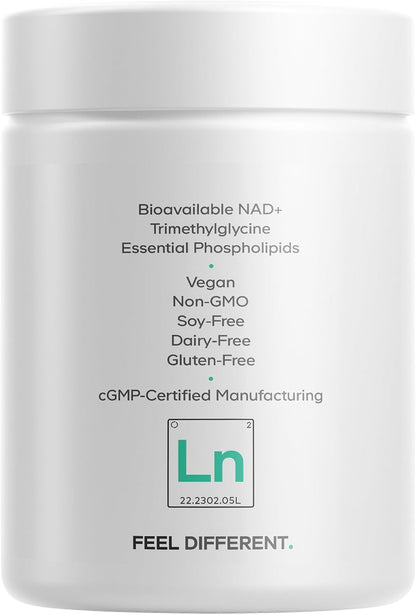 Codeage Liposomal NAD+ Supplement - 500 mg NAD+ with Betaine Anhydrous - 60 Capsules