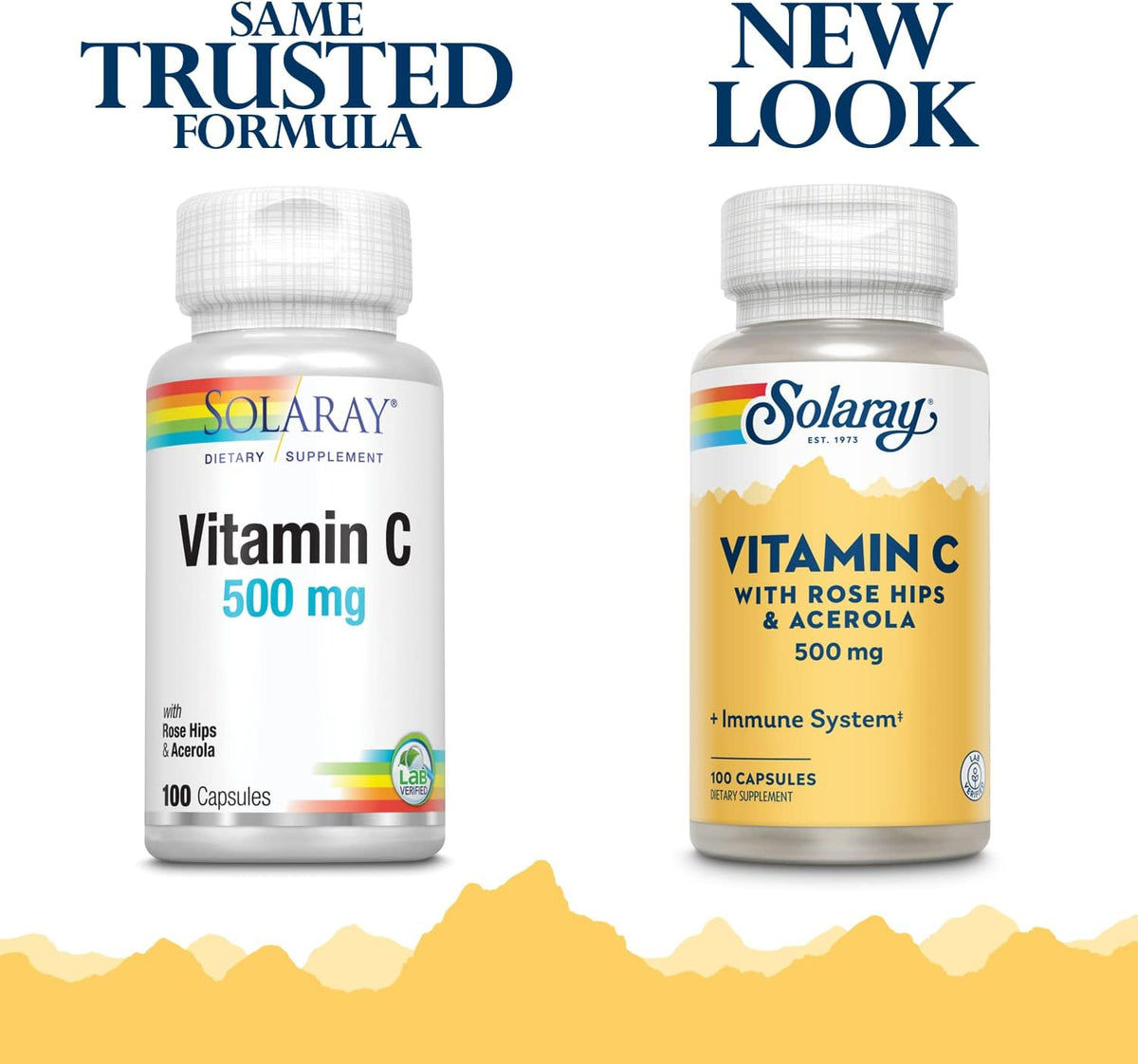 SOLARAY Vitamin C with Rose Hips & Acerola - 500 mg, 100 Capsules - görsel 2