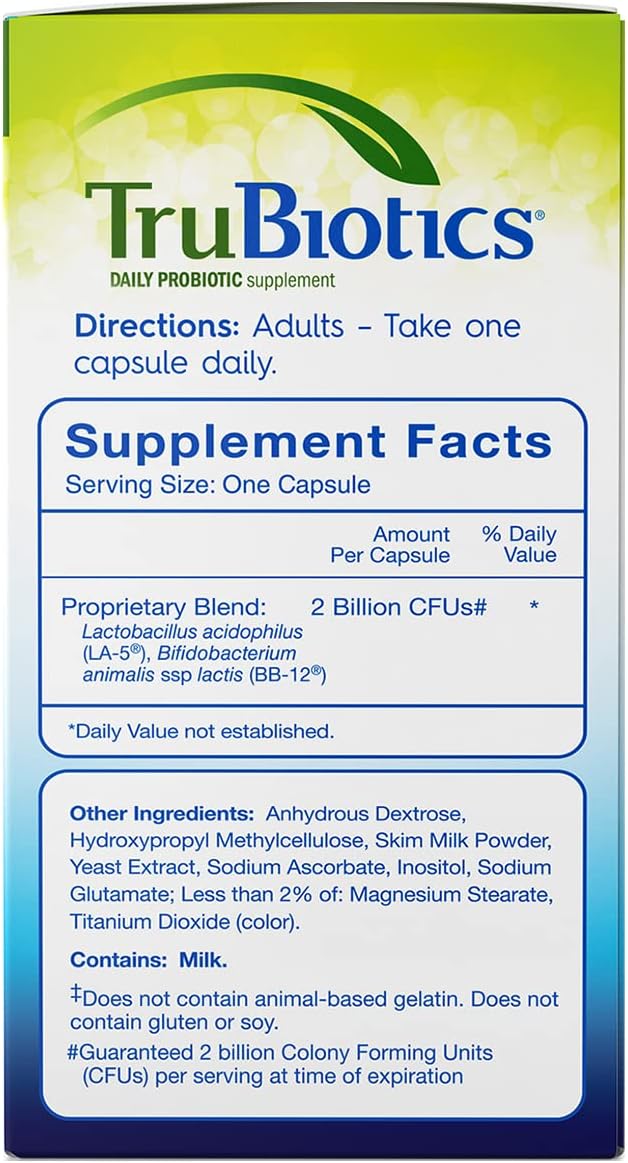 TruBiotics Daily Probiotic, 30 Capsules - Gluten-free, Soya-free Digestive and Immune Health Support Supplement for Men and Women - görsel 3
