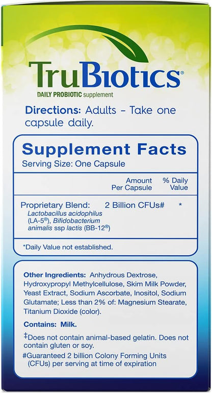 TruBiotics Daily Probiotic, 30 Capsules - Gluten-free, Soya-free Digestive and Immune Health Support Supplement for Men and Women