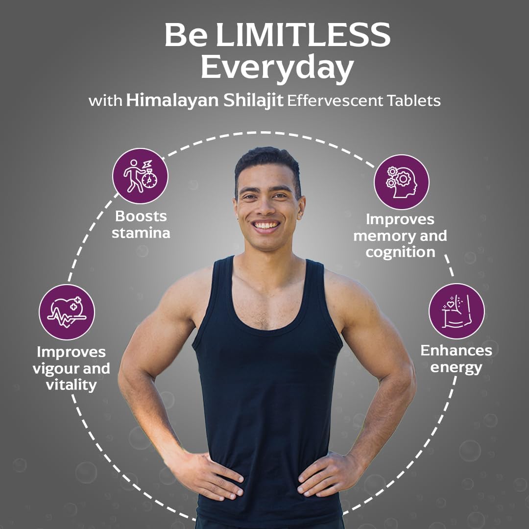 Panchamrit Himalayan Shilajit Effervescent – Traditionally Used to Support Stamina & Performance and Muscle Recovery – Enriched with Ashwagandha, Kaunch Beej, Safed Musli – 15 Tablets (Pack of 2) - görsel 5